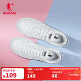 乔丹男鞋板鞋革面小白鞋女鞋空军一号厚底增高情侣休闲运动鞋本命年 女-白色【店长推荐】 36