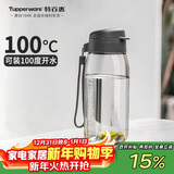 特百惠（Tupperware）乐趣550ML塑料杯夏季男女学生便携运动水杯子大容量双饮口 都市灰
