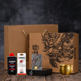 ZIPPO打火机限量版灵动招财貔貅芝宝煤油防风送父亲生日礼物男友收藏 黑冰【套装+烟灰缸】