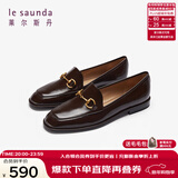 莱尔斯丹[墨金爵士]2025新款英伦乐福鞋女单鞋通勤小皮鞋10501 深咖啡色 TML 40