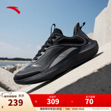 安踏风速丨跑步鞋男冬季轻便减震男士休闲鞋运动鞋子男舒适通勤跑鞋男 【毒刺】碳灰/黑-1 43 (男)