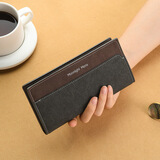 画极（HUAJI）男士钱包长款二折磨砂多位卡包西装包时尚潮流名片证件钱夹钱包男 拼色钱包【主图色】