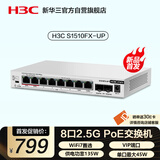 华三（H3C）2.5G POE交换机 8口2.5G电口+2万兆光口 WiFi 7适用 支持端口聚合 网络集线器分流器 S1510FX-UP