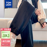 唐狮（TonLion）2024女束脚显瘦休闲侧拼卫裤WP 无绒款/黑色/二批 XL 