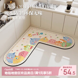 茵尚厨房吸水专用地垫心形防滑防油可擦免洗地毯垫L型转角垫子