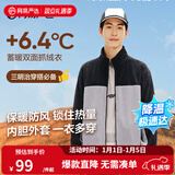 网易严选25新品摇粒绒外套男士夹克冲锋衣内胆夹克蓄热保暖抓绒衣户外休闲 B款拼接-墨黑色拼接 M
