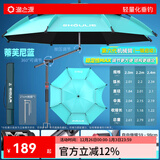 渔之源钓鱼伞防雨垂钓加厚多向钓伞渔具伞户外钓鱼遮阳伞 2.4米 大遮盖伸缩手杖【航空铝机械臂】蒂蓝