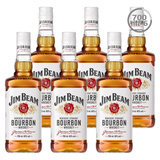 金宾（Jim Beam）Jim Beam 金宾占边波本波旁威士忌 进口洋酒柠檬沙瓦嗨棒可乐桶 金宾白占边白 700mL 6瓶