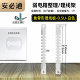 安必通 弱电箱改造配件模块固定支架理线架路由器光猫交换机光纤入户多媒体信息箱整理内部改装电源插座 鱼骨状理线板-白色-0.5U
