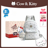 COW&KITTY正品KT猫2025新款学生女士双肩包旅游背包大容量生日礼物圣诞礼物 蓝色送挂件礼盒 图片第二张有尺寸