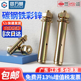 固万基 镀彩锌膨胀螺栓内爆6mm 镀锌拉爆外膨胀螺丝钉超长爆炸螺钉国标 M8*60 [10只-彩锌10mm钻头打孔