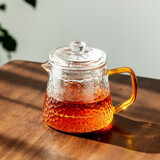 雅集茶具耐热玻璃锤纹煮滤茶具耐热玻璃茶壶煮茶壶泡茶壶耐高温泡茶壶