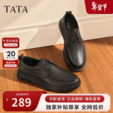 他她（TATA）商务休闲皮鞋男士黑色男鞋子软底爸爸鞋 黑色休闲（系带） 42