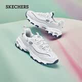 斯凯奇（Skechers）小白熊女士休闲鞋夏季厚底百搭运动软底老爹鞋99999863 白色/海军蓝色/WNV 37 尺码偏大,建议选小半码