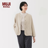 MUJI 女式 抓绒 开衫 外套 外衣 长袖 25年冬季 女装 BB2T4C5A 燕麦色 L （165/88A）