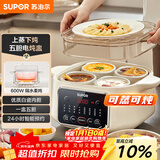 苏泊尔（SUPOR）电炖盅 电炖锅 隔水炖煮 家用煮粥煲汤锅燕窝炖盅 白瓷内胆炖汤锅上蒸下炖DZ25FC859 2.5L多功能锅