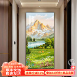 墨派（Mopai）玄关装饰画竖版现代简约走廊过道背景墙壁画入户轻奢挂画免打孔 背有靠山 80*160cm晶瓷+铝合金边框