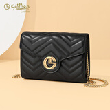 金利来女包单肩包休闲时尚通勤小方包链条斜挎包新年礼物 【升级版】黑色