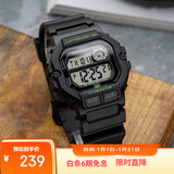 卡西欧（CASIO）手表男小方块运动防水学生男女表多功能非机械电子表WS-1400H-1A