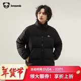 熊猫·本（ben.panda）工装羽绒服男潮流时尚立领加厚保暖户外休闲上衣多穿外套 黑色(防泼水面料） S