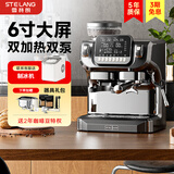 雪特朗（STELANG）【新年礼物】ST-520咖啡机家用双系统 双锅炉 双水泵意式全半自动研磨一体机蒸汽可调骑士灰