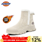 Dickies女士雪地靴女靴冬季加绒加厚短靴保暖棉鞋靴子 米色 39 