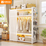 家惠优选家用衣柜钢制卧室货架式简易衣帽架可组合落地多层开放式挂衣架16