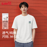 班尼路（Baleno）短袖t恤男220G重磅夏季潮流大码透气圆领上衣青少年宽松纯棉短t