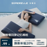 安睡宝（SOMERELLE）记忆棉枕头护颈枕睡眠颈椎病深度睡眠专用枕芯趴睡低枕一只装
