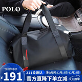 POLO旅行包男士大容量手提包多功能健身包出差行李袋商务旅行袋 黑色