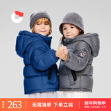 保姆鹅 儿童羽绒服宝宝短款加厚白鸭绒外套男童女童保暖防风冬[NG2637] 藏蓝 120