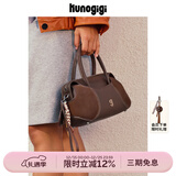 古良吉吉【圣诞礼物】棒球波士顿包小号包包女手提包鸳鸯棕复古单肩斜挎包 鸳鸯棕 现货 无规格