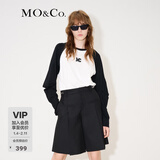 MO&Co.MC刺绣棉质宽松T恤美式复古打底衫情侣装t恤纯棉T恤摩安珂 本白色-第2批 M 165