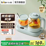 小熊（Bear）养生壶 煮茶壶 煮茶器 养生水壶 电烧水壶 保温全自动 家用办公用玻璃热水壶加热杯垫不锈钢滤网 天蓝色 0.8L 【养生壶套装】YSH-P08G7