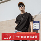 卡宾男装圆领短袖T恤简约冰感体恤休闲纯色 A煤黑色01 50/175/L 