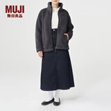 MUJI MUJI 男女通用 羊羔绒 拉链夹克 毛绒加绒厚外套 秋冬季 深灰色 XXS-XS