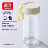 富光清然玻璃杯 高硼硅玻璃水杯子 女生便携牛奶咖啡高颜值茶杯480ml