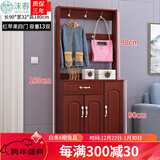 沫春 欧式鞋柜门厅柜经济型实木客厅玄关柜多功能组装白色简约现代鞋架 三门【带衣架】 组装