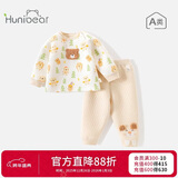 欢喜小熊婴儿保暖内衣冬季套装女宝宝衣服男童秋冬季三保暖分体套装