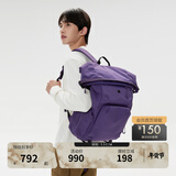 KOLON SPORT/可隆双肩包 男女同款防泼水格纹撞色多隔层露营休闲双肩背包 LUBP4AT001-PL 梅紫色 XXX