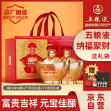 五粮液股份 富贵吉祥元宝 浓香型白酒礼盒 52度500ml*2瓶礼盒装送礼宴请