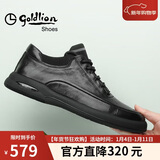 金利来（Goldlion）男鞋男士休闲鞋时尚舒适耐磨休闲皮鞋50623011401A黑色-37码