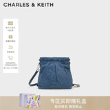 CHARLES&KEITH迷你菱格流浪包单肩斜挎双肩包包女包生日新年礼物CK2-60782390 【S号】Denim Blue深牛仔蓝色 S