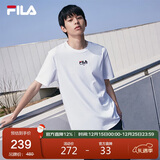 FILA斐乐官方短袖T恤男2025年夏季时尚纯棉圆领透气男士运动t恤针织衫
