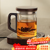 忆壶茶（YIHUTEA） 泡茶杯茶水分离玻璃杯办公室茶道喝茶杯子男士个人专用高档水杯 【透明】加厚泡茶杯+55℃保温垫