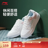 李宁板鞋女鞋低帮厚底增高百搭透气小白鞋滑板鞋耐磨运动休闲鞋 【浮舟】云雾白/浅粉色420-4 37