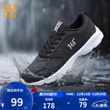 361°运动鞋男鞋秋冬季透气网面跑鞋黑色通勤轻质户外慢跑步鞋 曜石黑/361度白【皮革面防泼水】 40