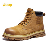Jeep吉普马丁靴男加绒保暖男靴秋冬男士工装靴大黄靴 土黄 43