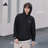 adidas休闲加厚毛圈连帽卫衣套头衫男女秋冬阿迪达斯官方轻运动   黑色   3XL