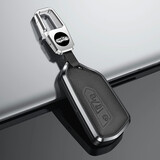 迪加伦 金属真皮 大众高尔夫8钥匙包 途昂X ID6 ID4 凌渡L 汽车钥匙套 装饰壳男改装 D款深空灰+真皮钥匙挂扣